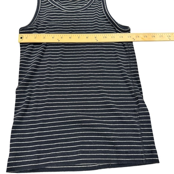 COS Women Navy White Stripe Ribbed Tank Top Sleeveless Casual Size Medium - Picture 2 of 5